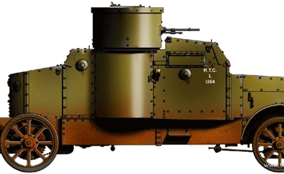 Tank Peerless Armoured Car (1915) - drawings, dimensions, pictures