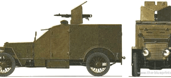 Танк Peugeot Armoured Car - чертежи, габариты, рисунки