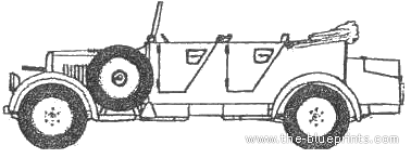 Tank Phanomen Granit 25 Kubelwagen - drawings, dimensions, pictures