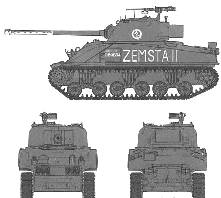 Танк Polish M4 Firefly - чертежи, габариты, рисунки
