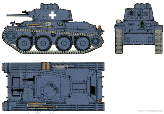 Танк Praga 38(t) Ausf.C - чертежи, габариты, рисунки