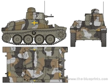 Танк Praga AH-IV-S Strv M37 - чертежи, габариты, рисунки