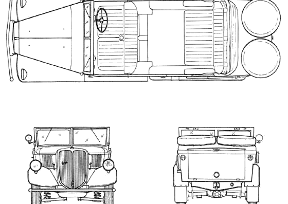 Tank Praga AV Staff Car - drawings, dimensions, pictures