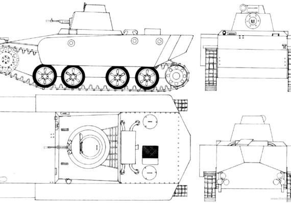 Praga F-4-H tank - drawings, dimensions, figures