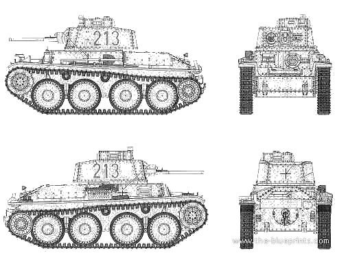 Tank Pz.Kpfw.38 (t) Ausf.B - drawings, dimensions, figures