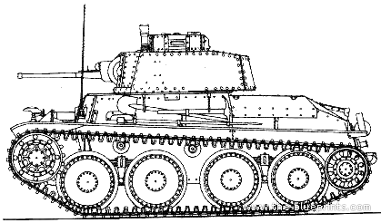 Танк Pz.Kpfw.38(t) Ausf.C - чертежи, габариты, рисунки