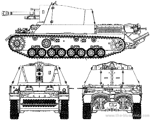 Танк Pz.Kpfw.III Ausf G le.FH18-40-2(sf) - чертежи, габариты, рисунки