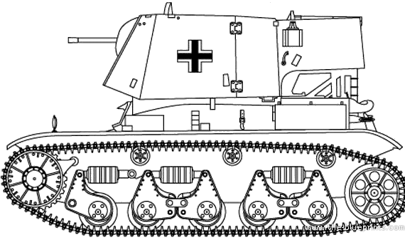 Танк Pz.Kpfw. 35R-731(f) Geschutzwagen 35R(f) Befehlspanzer - чертежи, габариты, рисунки