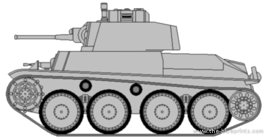 Танк Pz.Kpfw. 38(t) Ausf.B - чертежи, габариты, рисунки