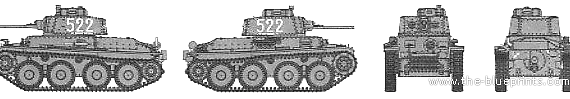Tank Pz.Kpfw. 38 (t) Ausf.E - drawings, dimensions, figures