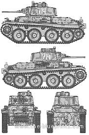 Танк Pz.Kpfw. 38(t) Ausf.E Praga - чертежи, габариты, рисунки