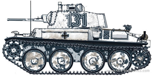 Танк Pz.Kpfw 38(t) Ausf. F - чертежи, габариты, рисунки