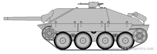 Танк Pz.Kpfw. 38(t) Jagdpanzer Hetzer - чертежи, габариты, рисунки