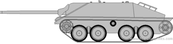 Танк Pz.Kpfw. 38(t) Jagdpanzer Hetzer 75mm - чертежи, габариты, рисунки