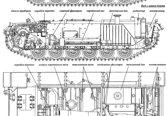Tank Pz.Kpfw. III - inside - drawings, dimensions, figures