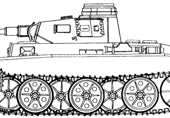Tank Pz.Kpfw. III - prototype - drawings, dimensions, figures