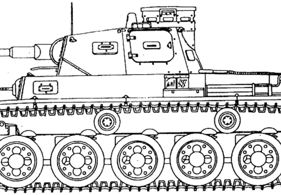Танк Pz.Kpfw. III Ausf A - чертежи, габариты, рисунки