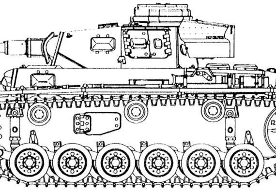 Tank Pz.Kpfw. III Ausf J - drawings, dimensions, figures