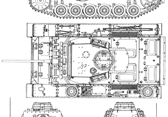 Танк Pz.Kpfw. III Ausf L - чертежи, габариты, рисунки
