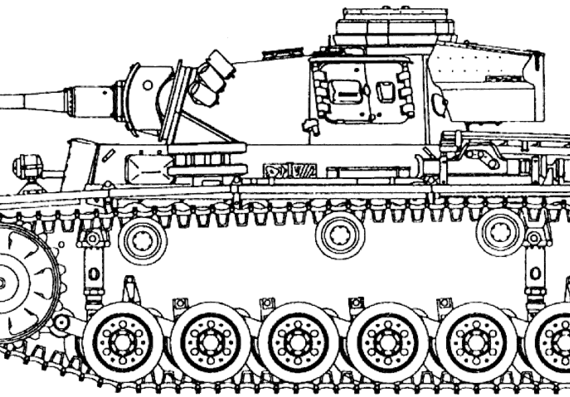Танк Pz.Kpfw. III Ausf M - чертежи, габариты, рисунки