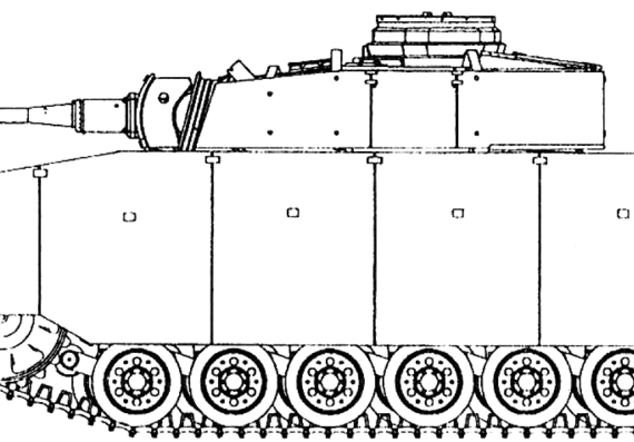 Танк Pz.Kpfw. III Ausf M - additional side armors - чертежи, габариты, рисунки