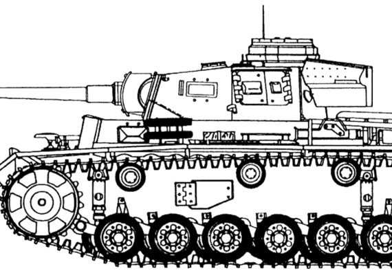 Танк Pz.Kpfw. III Ausf M mit 5 cm PaK-38 - чертежи, габариты, рисунки