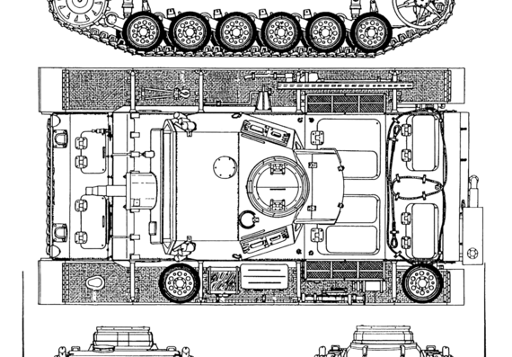 Tank Pz.Kpfw. III Ausf N - drawings, dimensions, figures