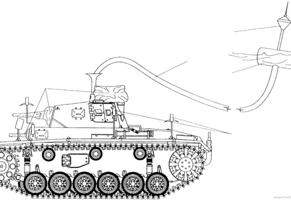Tank Pz.Kpfw. III Tauchpanzer - drawings, dimensions, figures