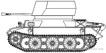 Tank Pz.Kpfw. II Ausf. L FlakPanzer II.L Luchs - drawings, dimensions, figures