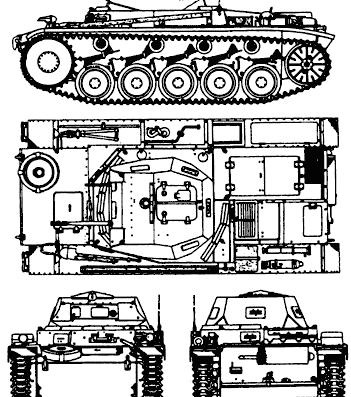 Tank Pz.Kpfw. II ausf C - drawings, dimensions, figures