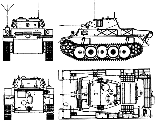 Tank Pz.Kpfw. II ausf L Luchs - drawings, dimensions, figures