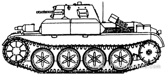 Tank Pz.Kpfw. II ausf M Flamingo - drawings, dimensions, figures