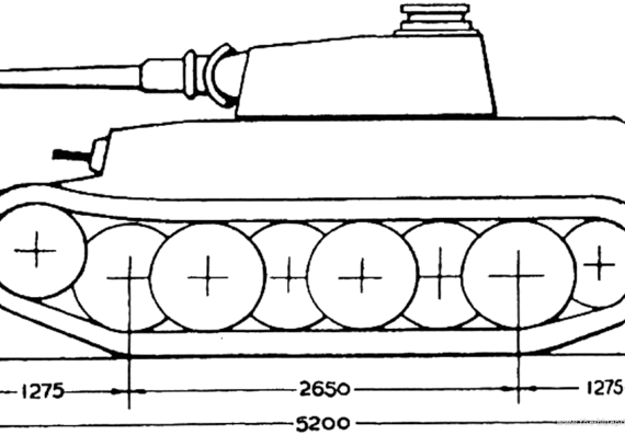Tank Pz.Kpfw. IV - Project Krupp VK2001 (K) - drawings, dimensions, figures