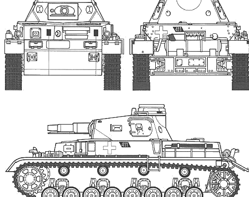 Tank Pz.Kpfw. IV AUSF.D - drawings, dimensions, figures