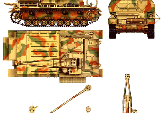 Танк Pz.Kpfw IV Ausf.F Fahrgestell - чертежи, габариты, рисунки