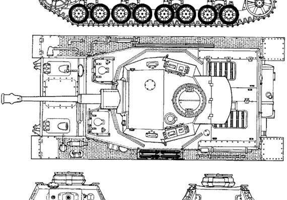 Танк Pz.Kpfw. IV Ausf.G - чертежи, габариты, рисунки