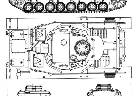 Tank Pz.Kpfw. IV Ausf E - drawings, dimensions, figures