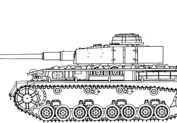 Танк Pz.Kpfw. IV Ausf H - without additiional armoring - чертежи, габариты, рисунки