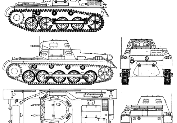 Tank Pz.Kpfw. I Ausf.A-B - drawings, dimensions, figures