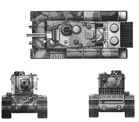 Tank Pz.Kpfw. KV-2 754 (r) - drawings, dimensions, figures