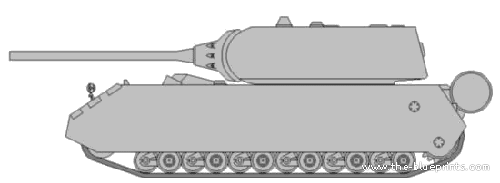 Tank Pz.Kpfw. 'Maus' (Porsche 205) - drawings, dimensions, pictures