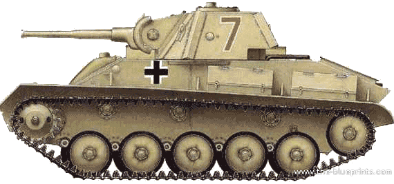 Танк Pz.Kpfw. T-70 743 (r) - чертежи, габариты, рисунки