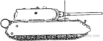 Tank Pz.Kpfw. VII Maus - drawings, dimensions, figures