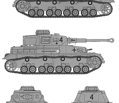 Tank Pz.Kpfw. VI Ausf.F2 - drawings, dimensions, figures