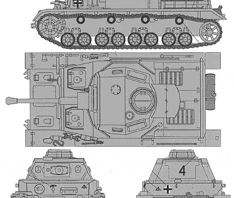 Tank Pz.Kpfw. VI F2 - drawings, dimensions, figures