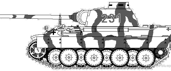 Танк Pz.Kpfw. V Panther - чертежи, габариты, рисунки