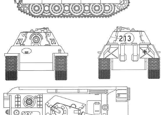 Tank Pz.Kpfw. V Panther Ausf.F - drawings, dimensions, figures
