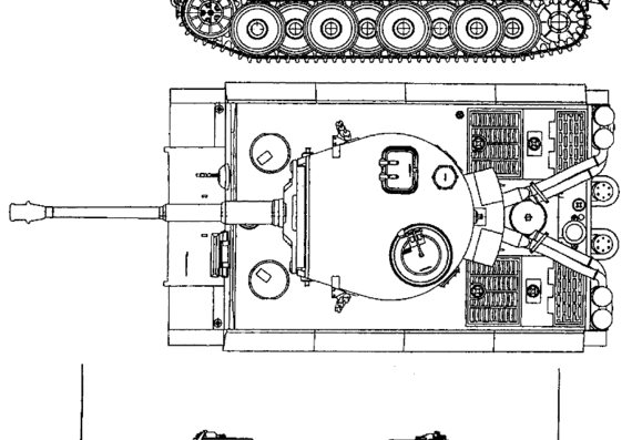 Tank Pz.Kpfw. V Tiger I Ausf.H1 - drawings, dimensions, figures