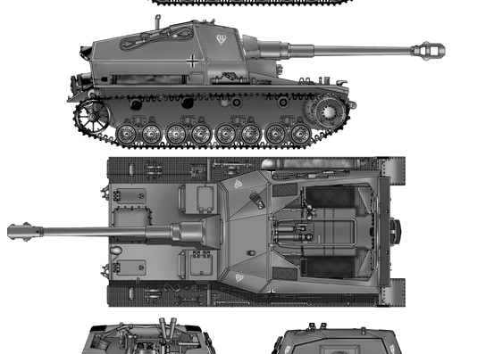 Tank Pz.Sfl.Iva Dicker Max - drawings, dimensions, figures