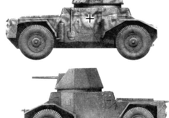 Tank Pz.Spahwagen P204 (fr) - drawings, dimensions, figures
